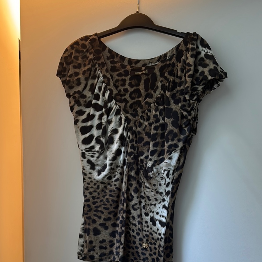 Roberto Cavalli leopard print top